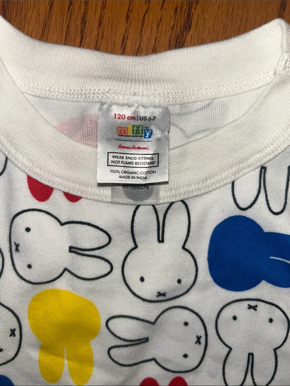 Hanna Andersson x miffy Pant and LS top pajama set with Multicolor Bunny Print
